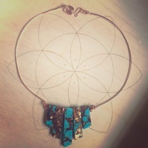 Turquoise and copper necklace